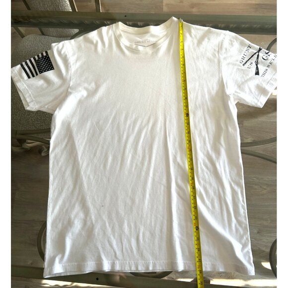 Grunt Style Mens White Short Sleeve T-Shirt With Patriotic Flag Design Size L - Picture 4 of 6